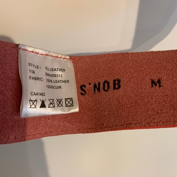 Snob Pink Leather Belt size M - Picture 3 of 3
